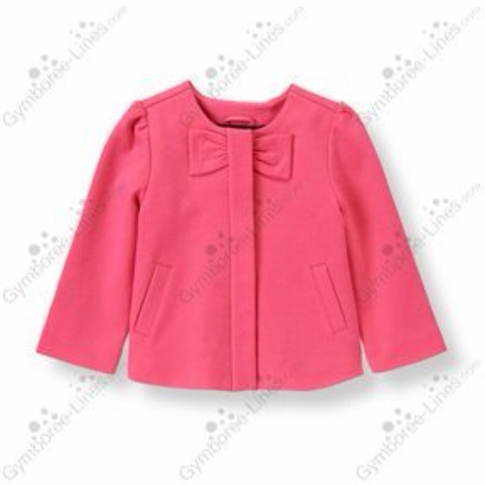 Janie and Jack Girls Pink Bow Coat Size 3-4